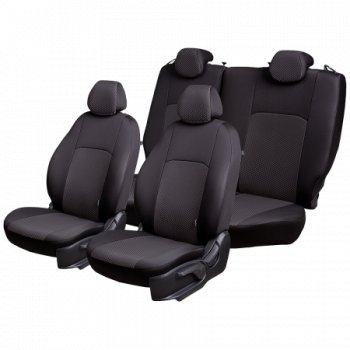 5 299 р. Чехлы сидений Lord Autofashion Дублин (жаккард, 60/40, раздельное заднее сиденье и спинка, подлокотник, отдельный бок, 3Г-образ. подголовника) Geely Emgrand EC7 седан дорестайлинг (2009-2016) (Чёрный, стежок серый)  с доставкой в г. Майкоп. Увеличить фотографию 3