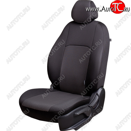5 299 р. Чехлы сидений Lord Autofashion Дублин (жаккард, 60/40, раздельное заднее сиденье и спинка, подлокотник, отдельный бок, 3Г-образ. подголовника) Geely Emgrand EC7 седан дорестайлинг (2009-2016) (Чёрный, стежок серый)  с доставкой в г. Майкоп