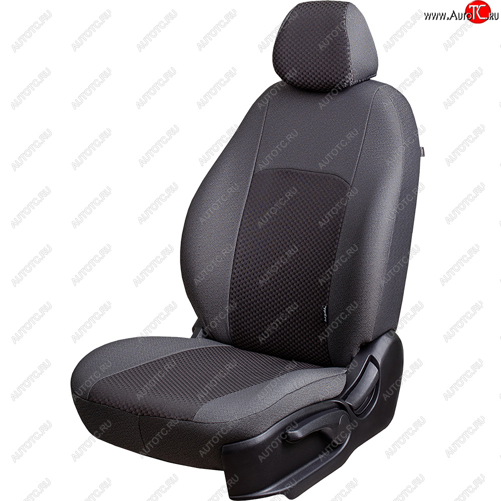 5 799 р. Чехлы сидений Lord Autofashion Дублин (жаккард, 60/40, раздельная спинка, 2Г-образ. подголовника) Hyundai Solaris RBr седан рестайлинг (2014-2017) (Серый, стежок серый)  с доставкой в г. Майкоп