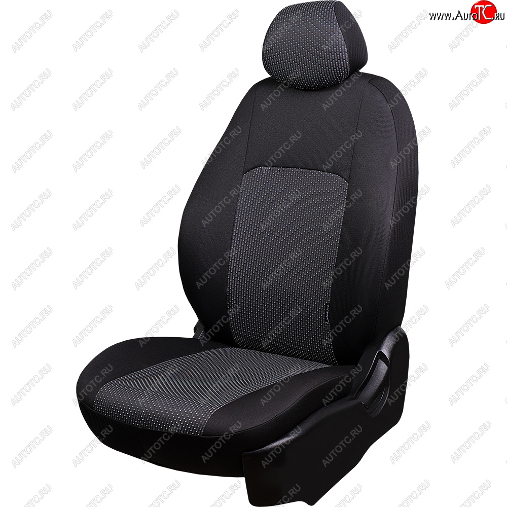 6 799 р. Чехлы сидений Lord Autofashion Дублин (жаккард, 60/40, раздельное заднее сиденье, подлокотник, 3П-образ. подголовника)  Hyundai Elantra  CN7 (2020-2023) (Чёрный, Сеул серый)  с доставкой в г. Майкоп
