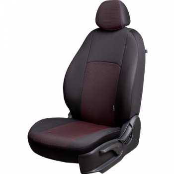 Чехлы сидений Lord Autofashion Дублин (жаккард, 60/40, раздельная задняя спинка, подлокотник, 2П+3Г-образ. подголовника) KIA Sportage  4 QL (2016-2022) дорестайлинг, рестайлинг (Чёрный, Ёж красный)