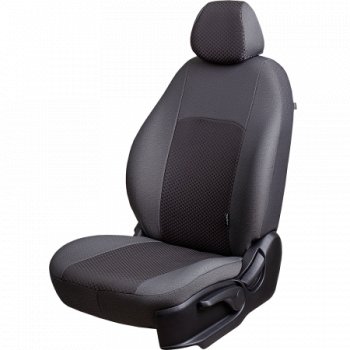 Чехлы сидений Lord Autofashion Дублин (жаккард, 60/40, раздельная спинка, 3Г-образ. подголовника) KIA Seltos (2019-2025) (Серый, стежок серый)