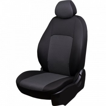 Чехлы сидений Lord Autofashion Дублин (жаккард, 60/40, раздельная задняя спинка, подлокотник, отдельные бока, 3Г-образ. подголовника) Mazda 6  GJ (2012-2018) дорестайлинг седан, 1-ый рестайлинг седан (Чёрный, Сеул серый)