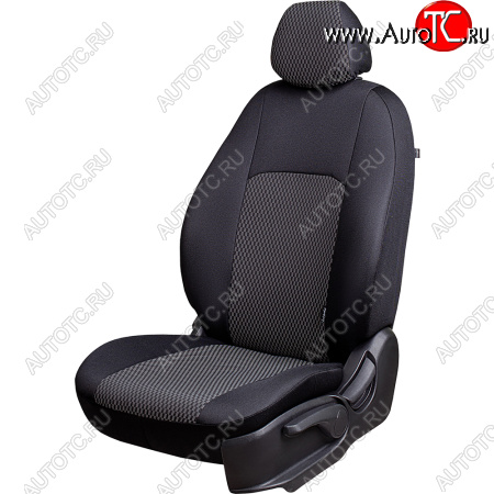 4 389 р. Чехлы сидений Lord Autofashion Дублин (комплектация Active, жаккард, 40/20/40, раздельная задняя спинка и сиденье, подлокотник, 3Г-образ. подголовника)  Mazda CX-5  KE (2011-2017) дорестайлинг, рестайлинг (Чёрный, прямоугольник чёрный)  с доставкой в г. Майкоп