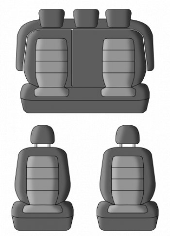 6 849 р. Чехлы сидений (жаккард, 60/40, раздельная задняя спинка арка, 3Г-образ. подголовника) Lord Autofashion Дублин  Nissan Almera  G15 (2012-2019) седан (Чёрный, Ёж синий)  с доставкой в г. Майкоп. Увеличить фотографию 3