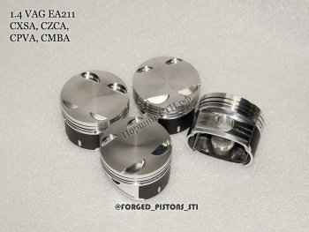 18 599 р. Поршни (VolksWagen 1,4tsi CXSA, CZCA, CPVA, CMBA EA211 под палец 19/47мм) СТИ Audi A3 8VS седан дорестайлинг (2012-2016) (диаметр 74.5 мм под серийные кольца 1,2/1,2/2,0 мм)  с доставкой в г. Майкоп. Увеличить фотографию 2