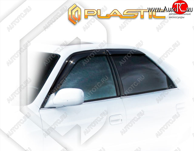 1 999 р. Ветровики дверей CA-Plastic Toyota Cresta X100 рестайлинг (1998-2001) (Classic полупрозрачный, без хром. молдинга)  с доставкой в г. Майкоп