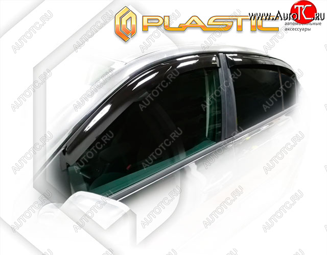 2 079 р. Ветровики дверей CA-Plastic  Renault Megane  седан (2006-2009)  рестайлинг (Classic полупрозрачный, Без хром. молдинга)  с доставкой в г. Майкоп