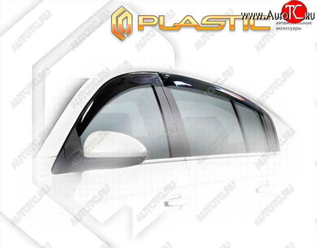 2 079 р. Ветровики дверей CA-Plastic Chevrolet Cruze J305 хэтчбек рестайлинг (2012-2015) (Classic полупрозрачный, Без хром. молдинга)  с доставкой в г. Майкоп