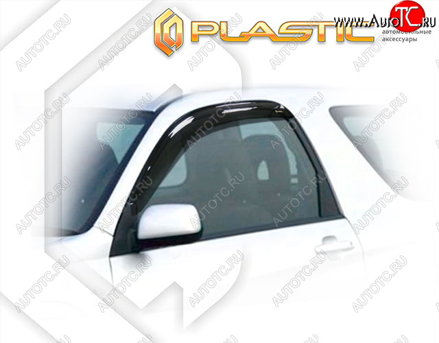 1 979 р. Ветровики дверей CA-Plastic  Toyota RAV4  CA20 (2000-2005) 3 дв. дорестайлинг, 3 дв. рестайлинг (Classic полупрозрачный, с хром. молдингом)  с доставкой в г. Майкоп