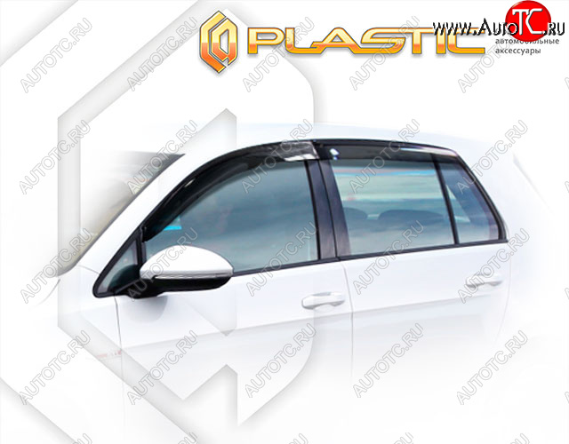 2 199 р. Дефлектора окон CA-Plastic Volkswagen Golf 7 дорестайлинг, хэтчбэк 5 дв. (2012-2017) (Classic полупрозрачный)  с доставкой в г. Майкоп