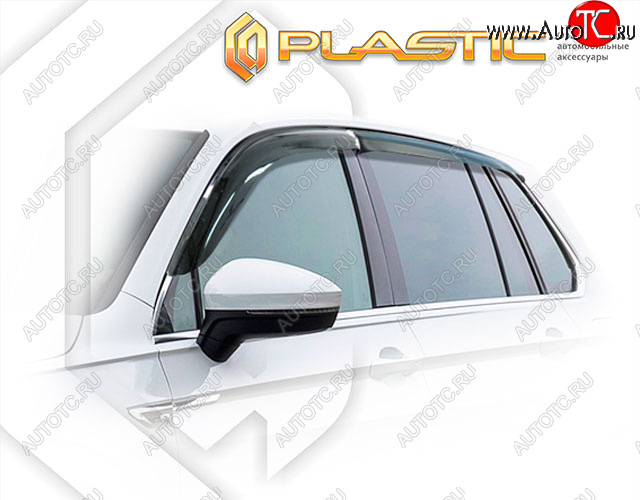 1 999 р. Ветровики дверей (на автомобилей без опции хром-пакет) CA-Plastic Volkswagen Tiguan Mk2 дорестайлинг (2016-2020) (Classic полупрозрачный, без хром. молдинга)  с доставкой в г. Майкоп