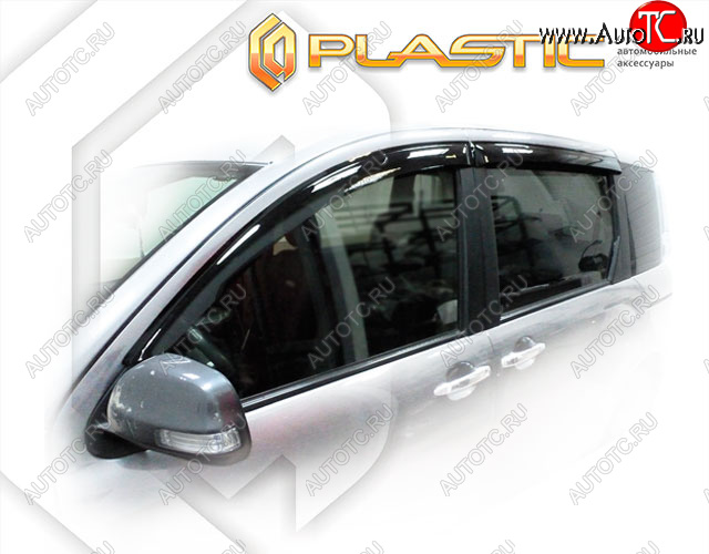 2 079 р. Дефлектора окон (Dice) CA-Plastic  Toyota Sienta Dice (2011-2015) хэтчбек 5 дв. (Classic полупрозрачный, Без хром. молдинга)  с доставкой в г. Майкоп