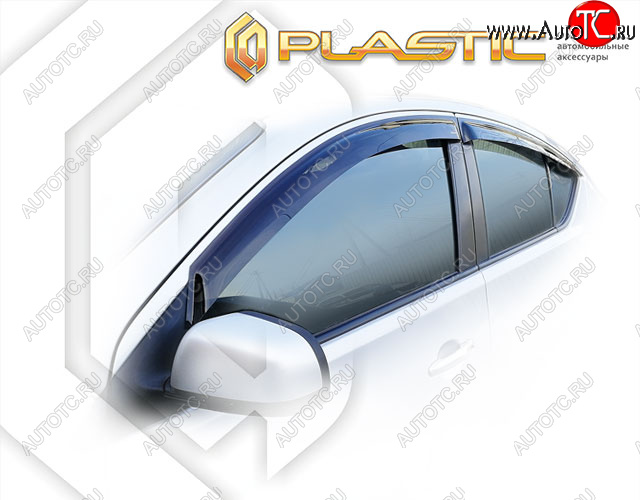 2 079 р. Дефлектора окон CA-Plastic  Nissan Latio  N17 (2014-2016) седан правый руль дорестайлинг (Classic полупрозрачный)  с доставкой в г. Майкоп