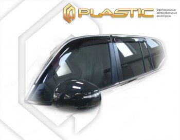 2 199 р. Дефлектора окон CA-Plastic Toyota Land Cruiser J300 дорестайлинг (2021-2025) (серия Classic полупрозрачный, Без хром. молдинга, Крепление только на скотч)  с доставкой в г. Майкоп. Увеличить фотографию 2