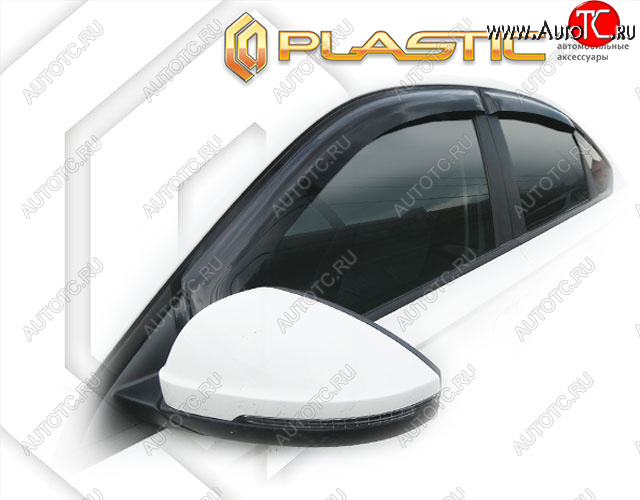 1 999 р. Дефлектора окон CA-Plastic Volkswagen e-Lavida (2018-2023) (Classic полупрозрачный, Без хром. молдинга)  с доставкой в г. Майкоп