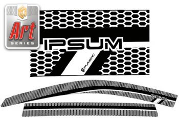 2 199 р. Ветровики дверей CA-Plastic  Toyota Ipsum  SXM10 (1998-2001) рестайлинг (Серия Art белая, без хром. молдинга, крепление скотч)  с доставкой в г. Майкоп. Увеличить фотографию 2