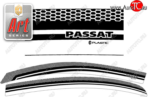 2 299 р. Ветровики дверей CA-Plastic  Volkswagen Passat  B7 (2010-2015) седан (Серия Art белая, без хром. молдинга)  с доставкой в г. Майкоп