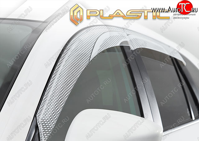 2 299 р. Ветровики дверей CA-Plastic  Hyundai Elantra  MD (2013-2016) рестайлинг (Серия Art белая, без хром. молдинга, крепление скотч)  с доставкой в г. Майкоп
