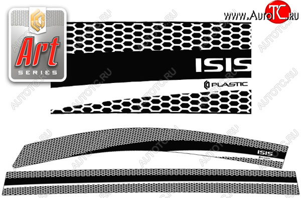 2 299 р. Дефлектора окон CA-Plastic  Toyota Isis  XM10 (2009-2017) 2-ой рестайлинг (Серия Art белая, без хром. молдинга)  с доставкой в г. Майкоп