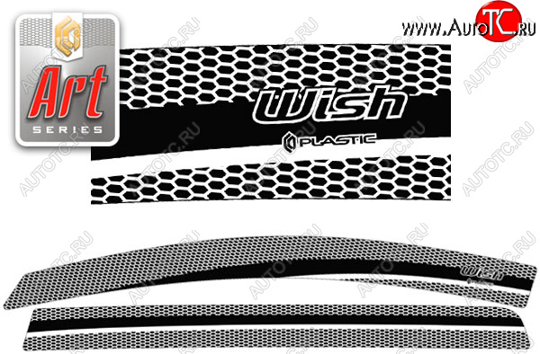 2 199 р. Ветровики дверей CA-Plastic  Toyota Wish  XE10 (2003-2005) дорестайлинг (Серия Art черная)  с доставкой в г. Майкоп