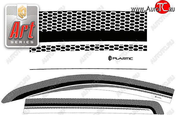 2 479 р. Ветровики дверей CA-Plastic  Toyota Passo Sette (2008-2012) MPV (Серия Art черная)  с доставкой в г. Майкоп