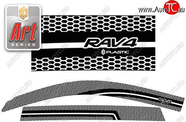 2 199 р. Ветровики дверей CA-Plastic  Toyota RAV4  XA30 (2003-2008) 5 дв. удлиненный дорестайлинг (Серия Art черная, без хром. молдинга)  с доставкой в г. Майкоп