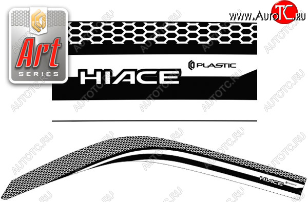 2 079 р. Дефлектора окон (правый руль) CA-Plastic  Toyota Hiace  H200 (2004-2017) минивэн (Япония) дорестайлинг , минивэн (Япония) 1-ый рестайлинг, минивэн (Япония) 3-ий рестайлинг (Серия Art черная, без хром. молдинга)  с доставкой в г. Майкоп
