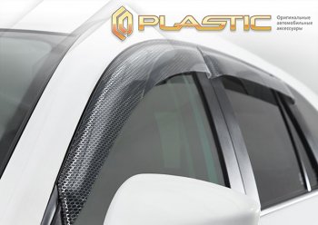 3 299 р. Ветровики дверей CA-Plastic Lexus LX570 J200 дорестайлинг (2007-2012) (Серия Art графит, без хром. молдинга, крепление скотч)  с доставкой в г. Майкоп. Увеличить фотографию 2