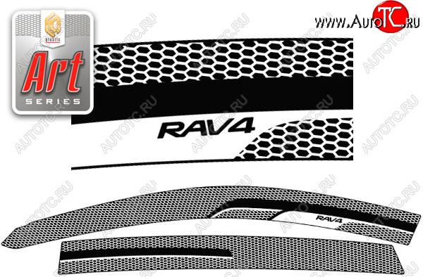 2 299 р. Ветровики дверей CA-Plsastic  Toyota RAV4  XA40 (2012-2015) 5 дв. дорестайлинг (Серия Art графит, без хром. молдинга)  с доставкой в г. Майкоп