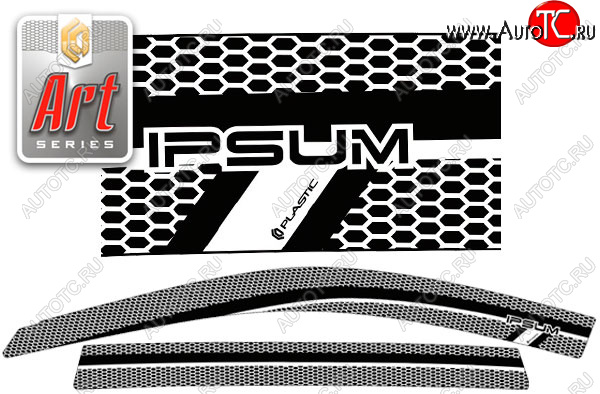 2 199 р. Ветровики дверей CA-Plastic  Toyota Ipsum  SXM10 (1998-2001) рестайлинг (Серия Art серебро, без хром. молдинга, крепление скотч)  с доставкой в г. Майкоп