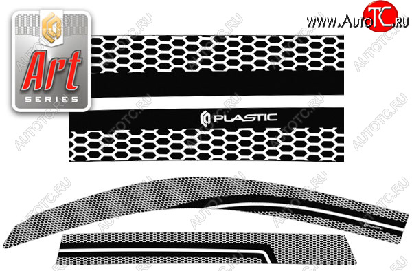 2 199 р. Ветровики дверей CA-Plastic  Toyota RAV4  XA30 (2010-2013) 5 дв. 2-ой рестайлинг (Серия Art серебро, без хром. молдинга, крепление скотч)  с доставкой в г. Майкоп
