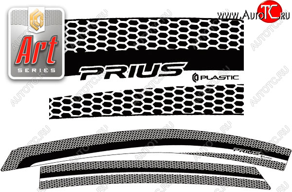 2 199 р. Ветровики дверей CA-Plsastic  Toyota Prius  XW20 (2003-2005) дорестайлинг (Серия Art серебро)  с доставкой в г. Майкоп