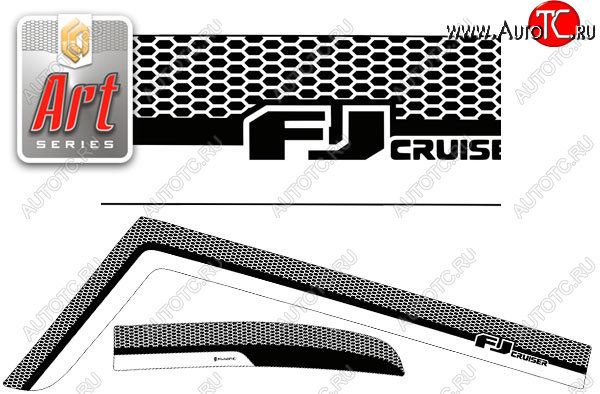 2 299 р. Ветровики дверей CA-Plsastic  Toyota FJ-Cruiser (2006-2018) (Серия Art серебро)  с доставкой в г. Майкоп