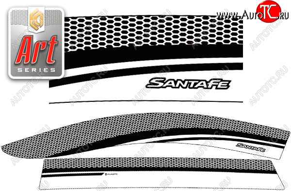 2 399 р. Ветровики дверей CA-Plsastic  Hyundai Santa Fe  TM (2018-2022) дорестайлинг, рестайлинг (Серия Art серебро, без хром. молдинга)  с доставкой в г. Майкоп