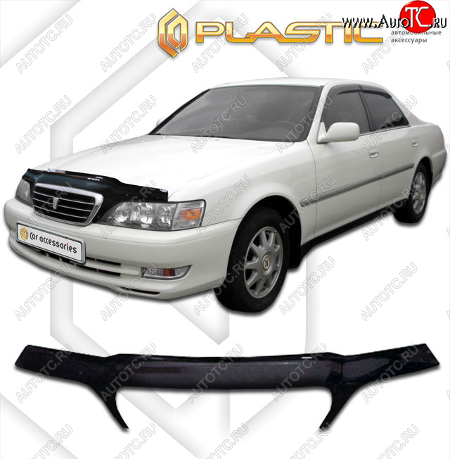 2 399 р. Дефлектор капота (exclusive) CA-Plastic  Toyota Cresta  X100 (1998-2001) рестайлинг (Classic чёрный, Без надписи)  с доставкой в г. Майкоп