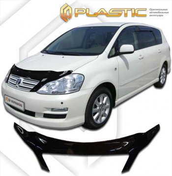 2 599 р. Дефлектор капота CA-Plastic exclusive  Toyota Ipsum  ACM20 (2003-2009) рестайлинг (серия Classic чёрный, Без надписи)  с доставкой в г. Майкоп. Увеличить фотографию 2