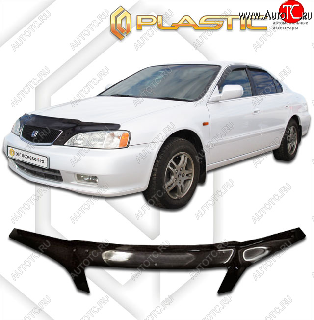 2 399 р. Дефлектор капота (exclusive) CA-Plastic  Honda Saber  2 (1998-2001) дорестайлинг (Classic чёрный, Без надписи)  с доставкой в г. Майкоп