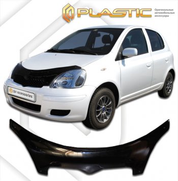 2 599 р. Дефлектор капота CA-Plastic exclusive Toyota Yaris XP10 хэтчбэк 5 дв. (1999-2005) (серия Classic чёрный, Без надписи)  с доставкой в г. Майкоп. Увеличить фотографию 2