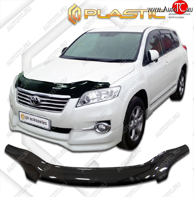 2 399 р. Дефлектор капота (exclusive) CA-Plastic  Toyota Vanguard (2007-2013) (Classic чёрный, Без надписи)  с доставкой в г. Майкоп