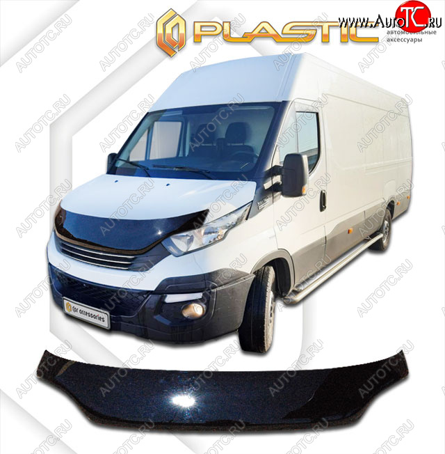 2 599 р. Дефлектор капота (exclusive) CA-Plastic  Iveco Daily (2014-2019) фургон (Classic чёрный, Без надписи)  с доставкой в г. Майкоп