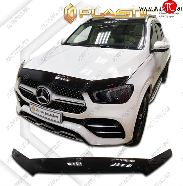 2 899 р. Дефлектор капота (exclusive) CA-Plastic  Mercedes-Benz GLE class  W167 (2018-2025) (Classic чёрный, Без надписи)  с доставкой в г. Майкоп