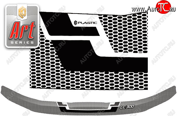 3 199 р. Дефлектор капота CA-Plastic exclusive  Toyota Land Cruiser  J300 (2021-2025) дорестайлинг (серия Art белая)  с доставкой в г. Майкоп