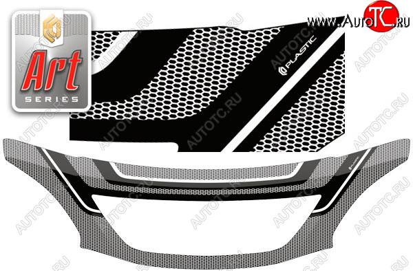 3 199 р. Дефлектор капота CA-Plastic  Toyota Harrier  XU30 (2003-2013) (Art чёрная)  с доставкой в г. Майкоп