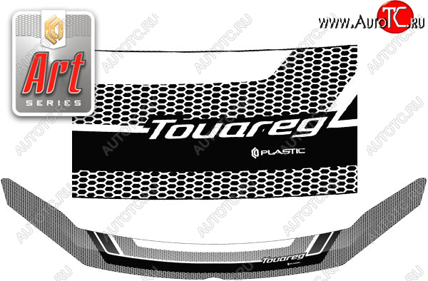2 599 р. Дефлектор капота CA-Plastic Volkswagen Touareg NF дорестайлинг (2010-2014) (Art графит)  с доставкой в г. Майкоп