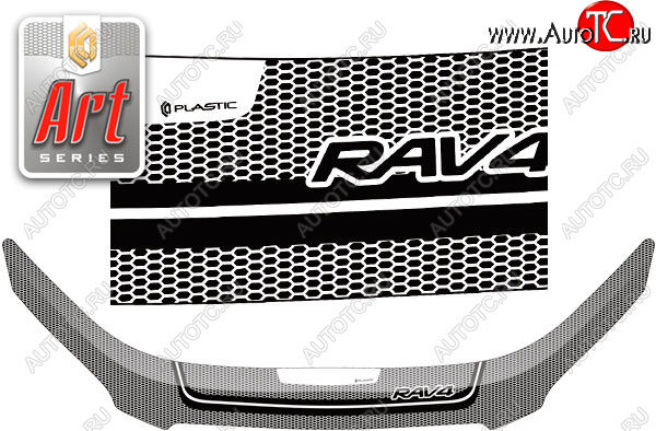 2 479 р. Дефлектор капота CA-Plastic Exclusive  Toyota RAV4  XA305 (2005-2009) 5 дв. дорестайлинг (Art серебро)  с доставкой в г. Майкоп