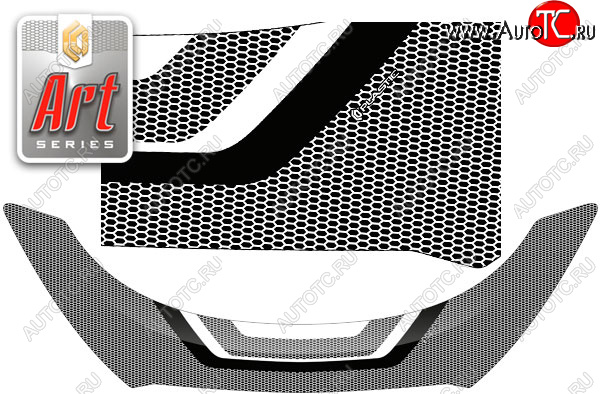 2 879 р. Дефлектор капота CA-Plastic Exclusive  Hyundai IX35  LM (2009-2018) дорестайлинг, рестайлинг (Art серебро)  с доставкой в г. Майкоп