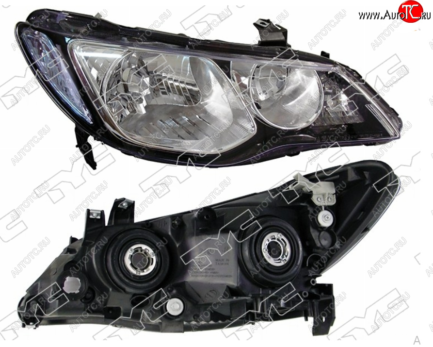 12 599 р. Правая фара (поворот голубой, евросвет) TYC Honda Civic FD седан дорестайлинг (2005-2008)  с доставкой в г. Майкоп