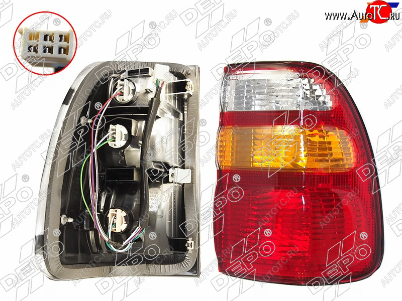 4 549 р. Правый фонарь задний DEPO Toyota Land Cruiser 100 дорестайлинг (1998-2002)  с доставкой в г. Майкоп