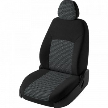 Чехлы сидений Lord Autofashion Дублин (жаккард, 60/40, раздельное заднее спинка, 3Г-образ. подголовника) Лада XRAY (2016-2022) (Чёрный, зигзаг)
